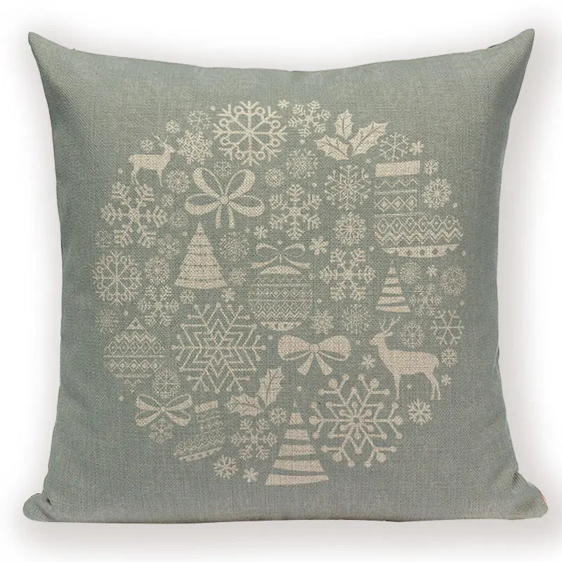 Merry Christmas Cartoon Santa Claus Deer Home Decor Pillows Covers Merry Christmas Gifts for the New Year Adornos De Navidad