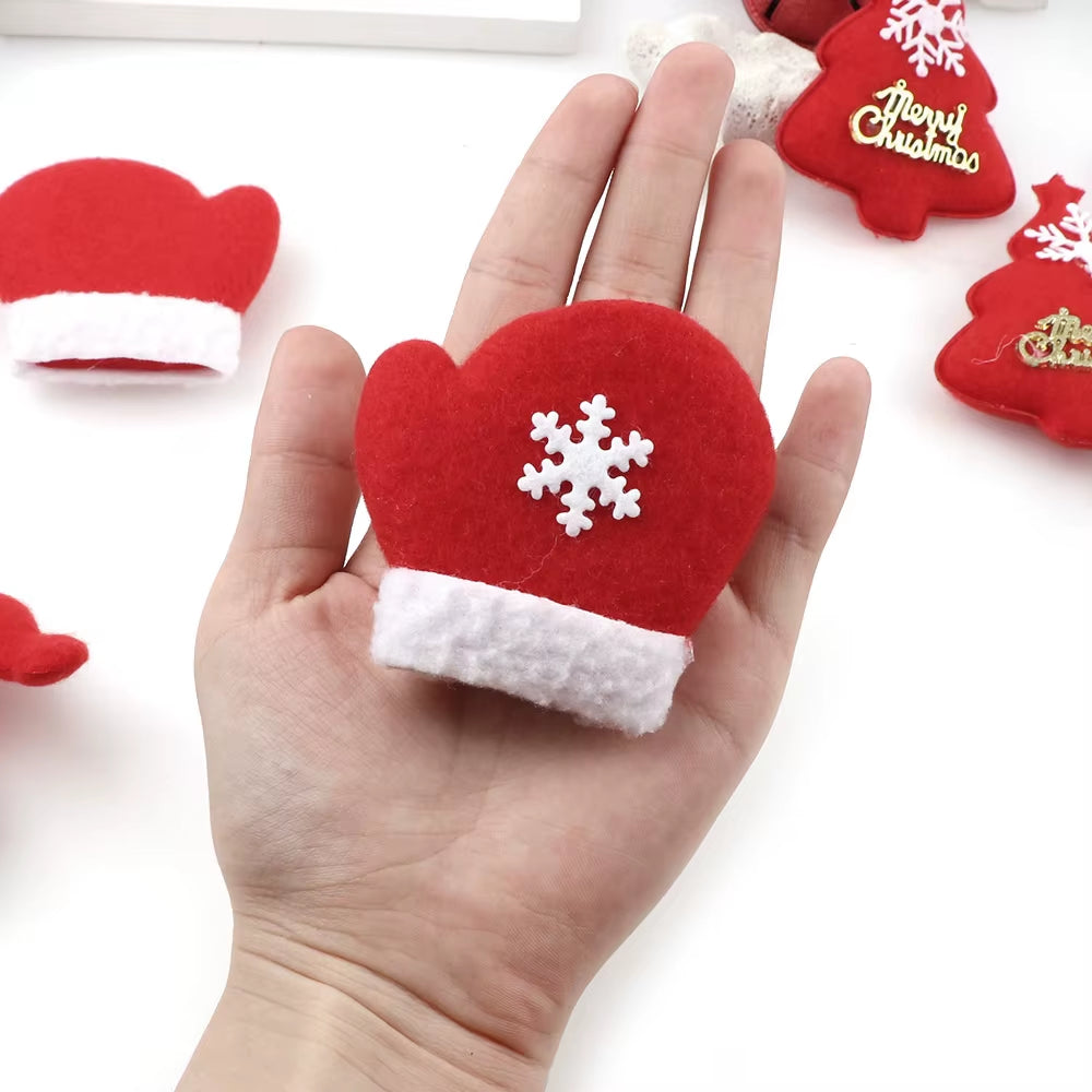 10PCS Merry Christmas Ornament Plush Snowman Accessory Craft New Year DIY Santa Claus Pendants Home Furnishing Tree Decoration