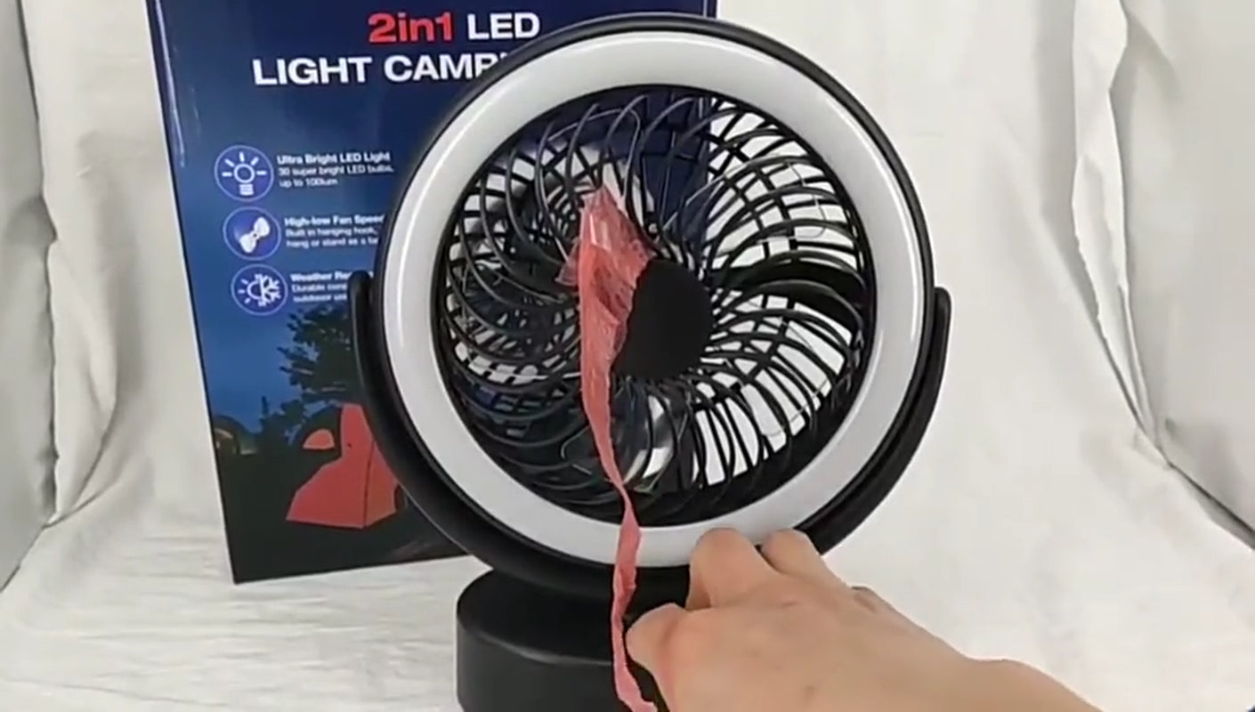 Portable 360° 30Leds Fan Travel Rechargeable USB Clip on Desk Fan with Light Au