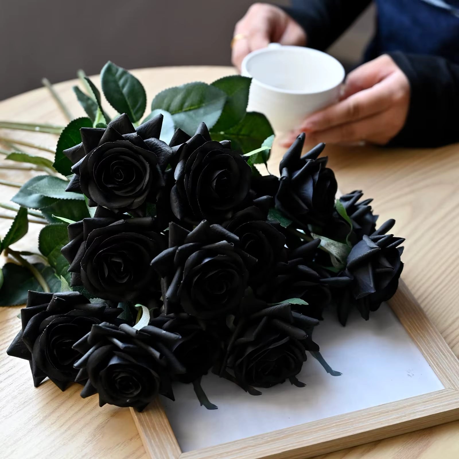 7 Pcs Real Touch Rose Branch Stem Latex Rose Hand Feel Felt Simulation Decorative Artificial Silicone Rose Flowers Home Wedding