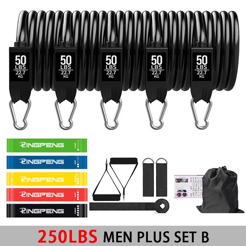 Professional Yoga and Pilates Resistance Band Training Set with Upgraded Elastic Bars