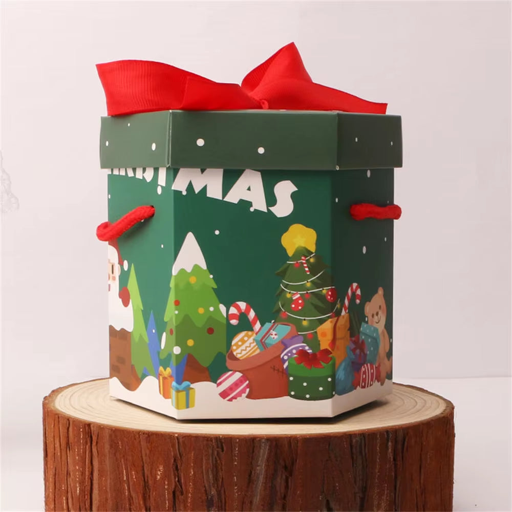 Christmas Gift Packing Box Apples Candy Chocolate Case Christmas Eve Mousse Cake Dessert Boxs Home Decoration Festival Supplies