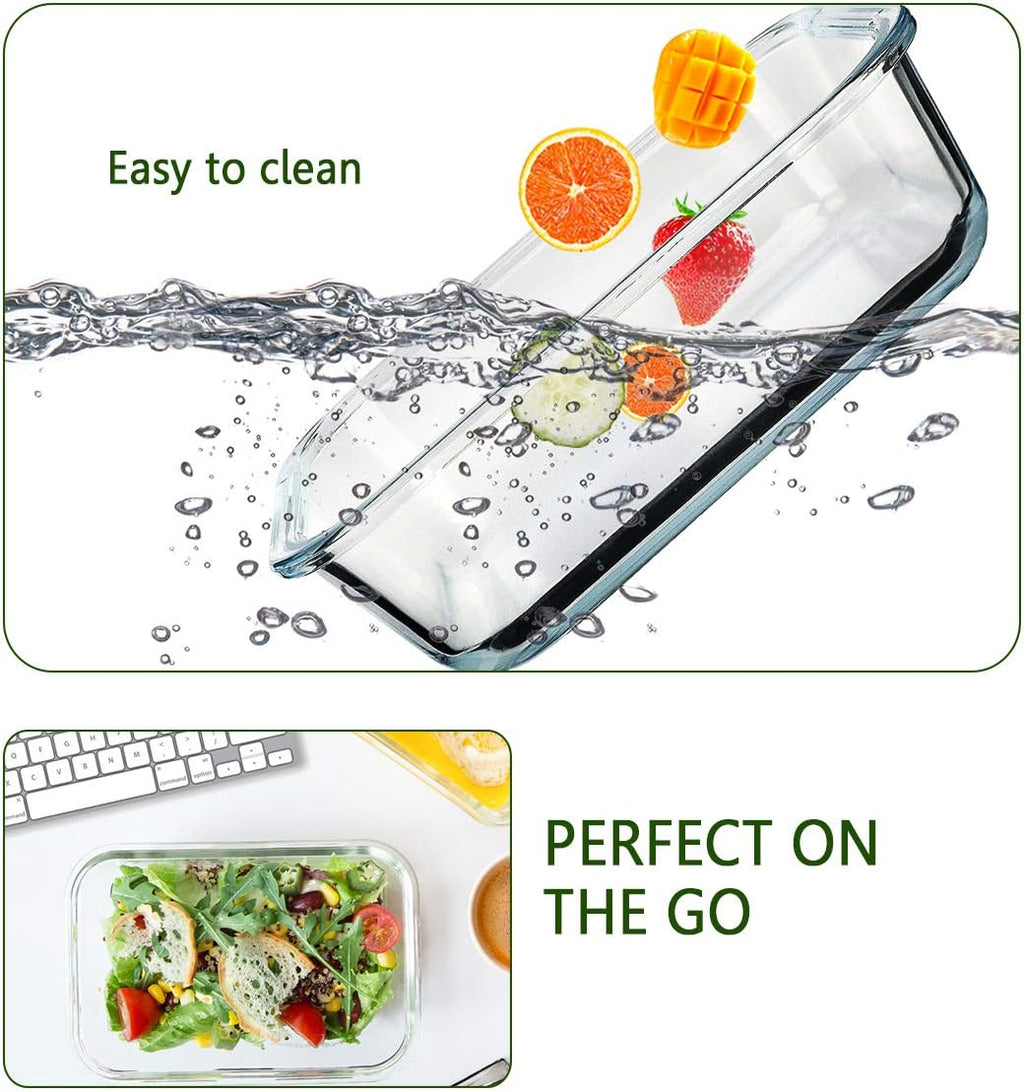 MCIRCO 8-Pack 30 Oz Airtight Glass Meal Prep Containers with Lids - BPA-Free, Safe for Microwave, Oven, Freezer, and Dishwasher