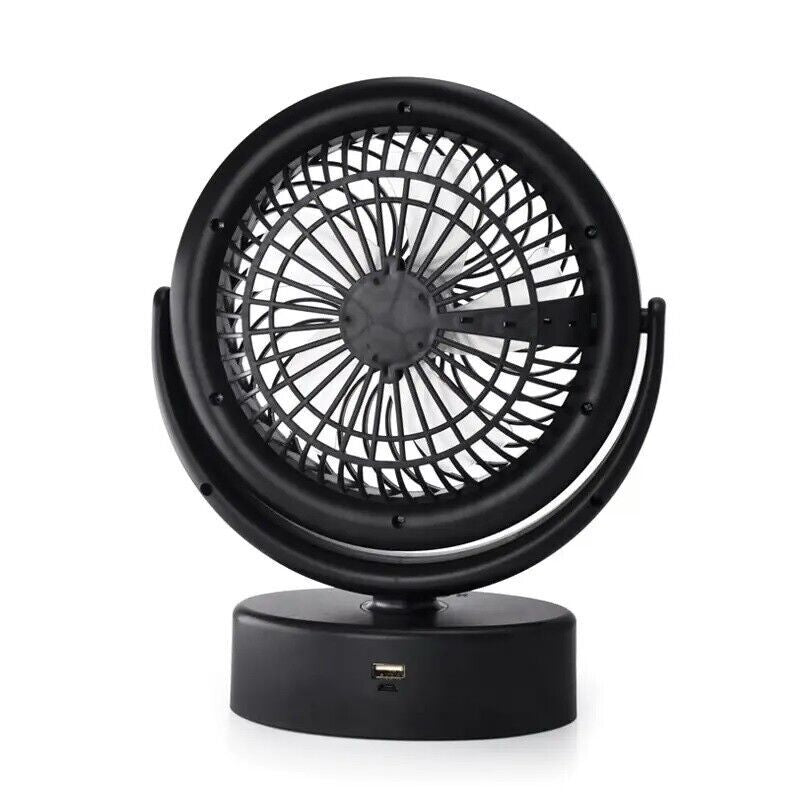 Portable 360° 30Leds Fan Travel Rechargeable USB Clip on Desk Fan with Light Au