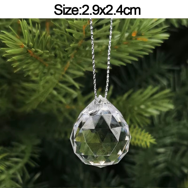 5Pcs Christmas Home Decorations Crystal Acrylic Ornaments Snowflake Elk Xmas Tree Hanging Pendants Navidad 2025 New Year Gift