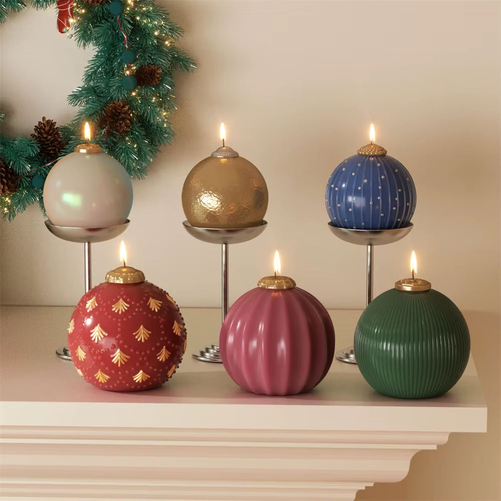 Nicole Christmas Baubles of Joy Candle Mold Christmas Silicone Mould DIY Handmade Xmas Home Decoration