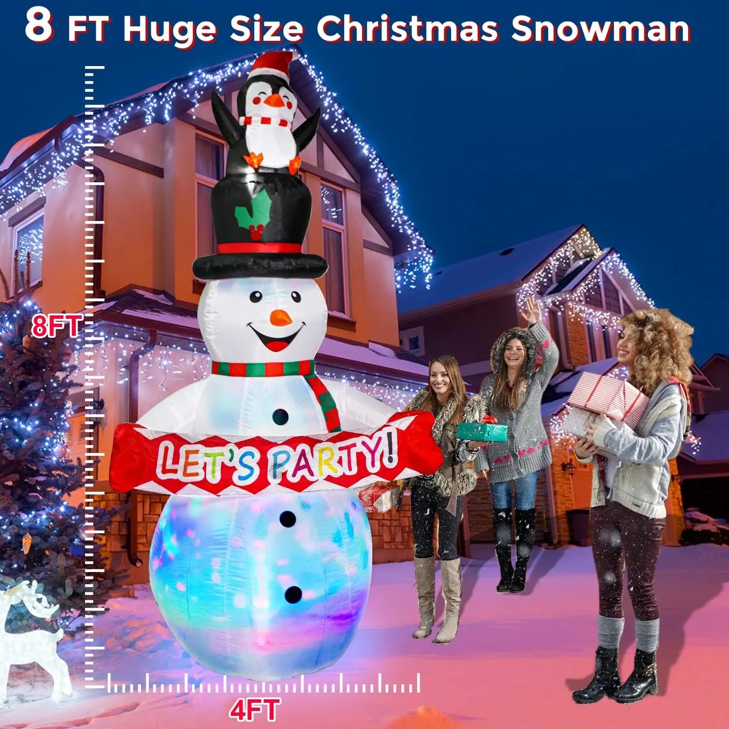 Christmas Inflatables Decorations Snowman Inflatable Penguin Outdoor Led Light Blow up Yard Decorations Indoor Outdoor Garden