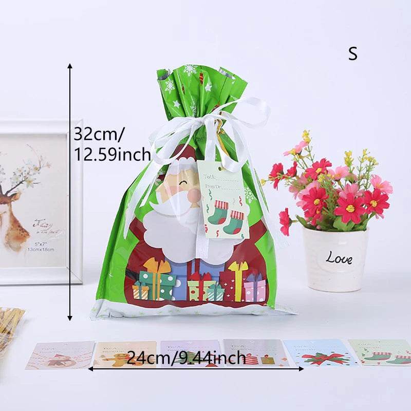 Large Storage Capacity 2022 New Year Christmas Sacks Reusable Drawstring Wrap Present Gift Party Bags Storage Gift Wraping