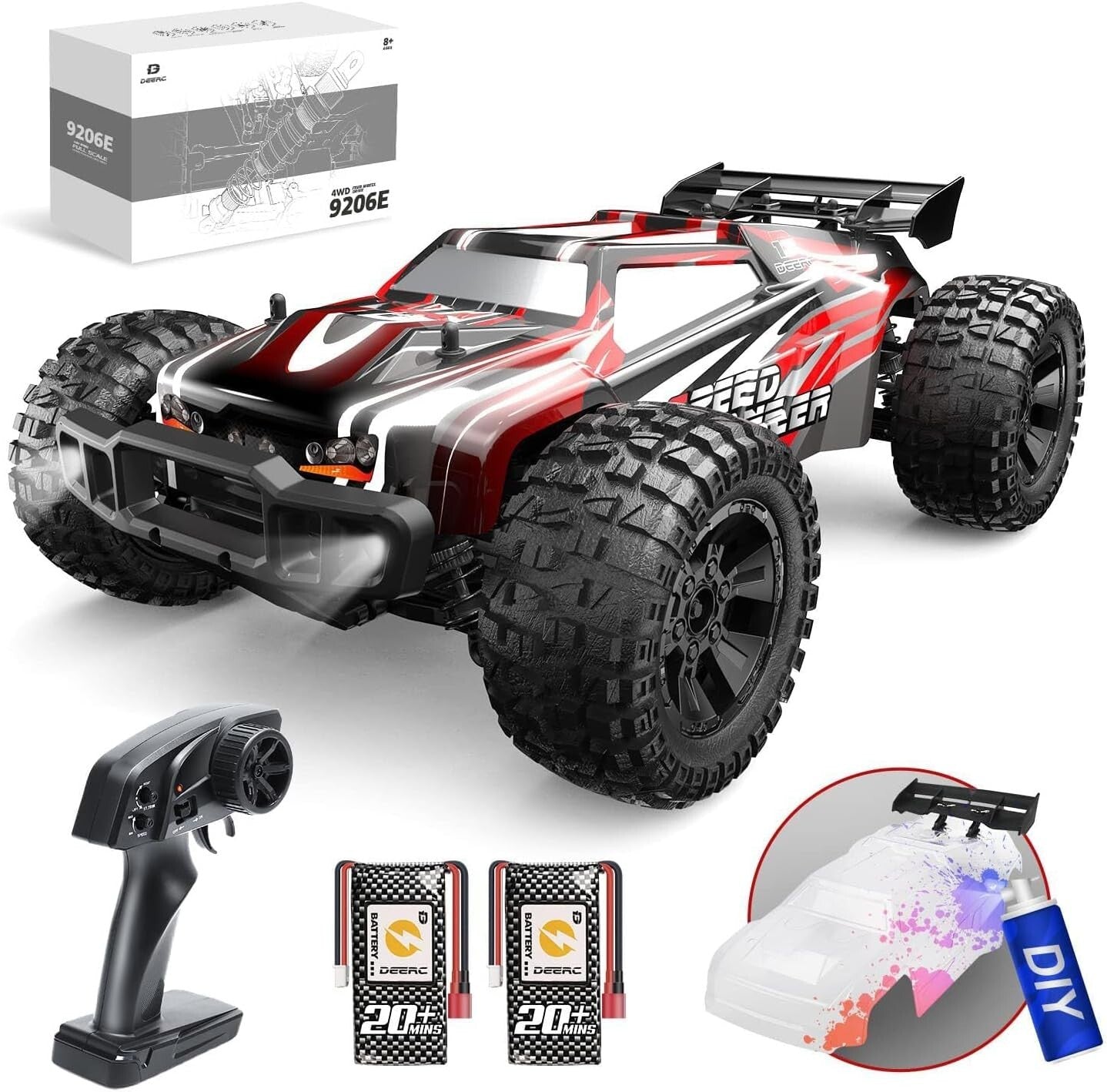 9206E Remote Control Car 1:10 Scale Large RC Cars 48+ Kmh High Speed for Adults