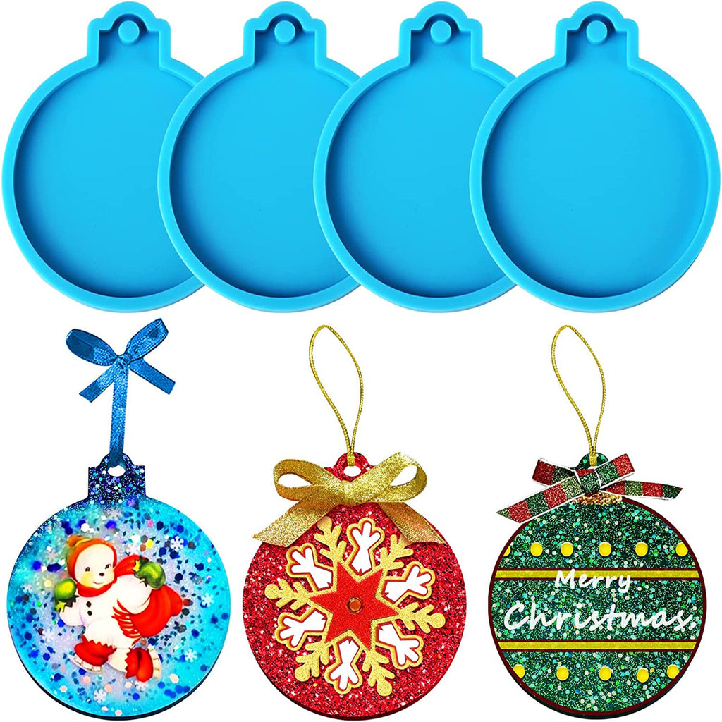 8PCS Christmas Bauble Silicone Mould Resin Mold Plain round Circle DIY Crafts AU