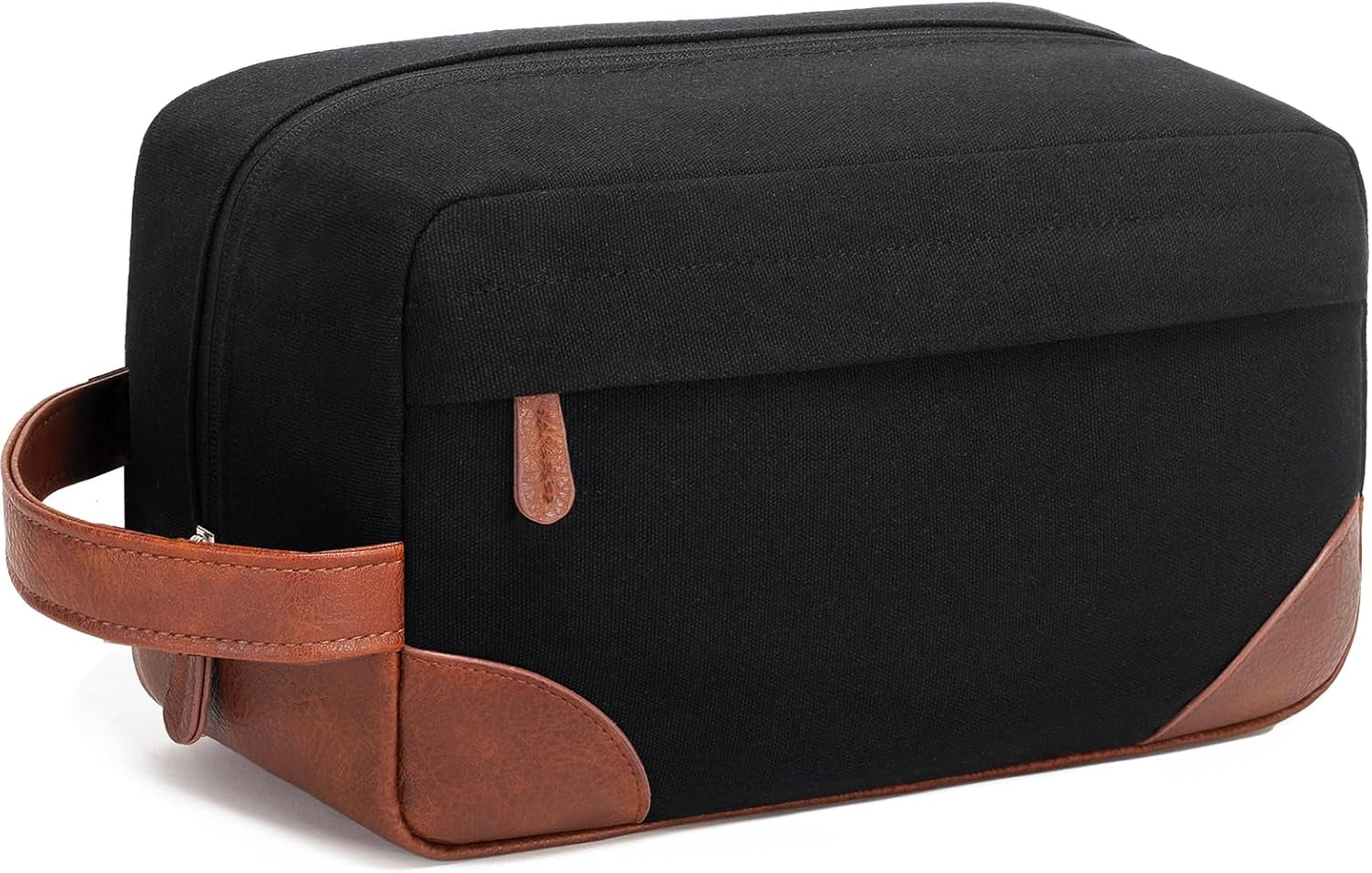 Large Water-Resistant Canvas Hanging Toiletry Bag for Men - Travel Shaving Organizer in Black