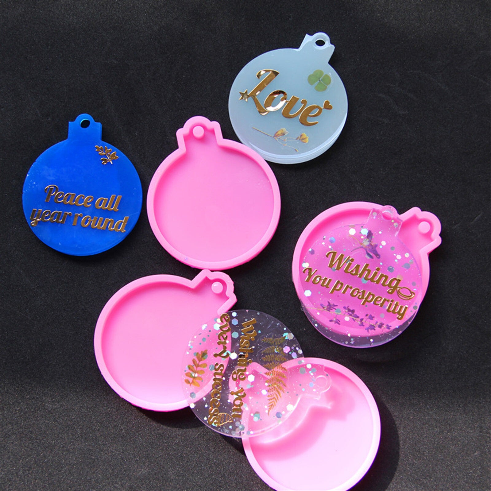 8PCS Christmas Bauble Silicone Mould Resin Mold Plain round Circle DIY Crafts AU