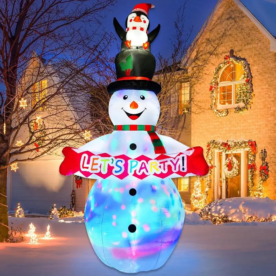 Christmas Inflatables Decorations Snowman Inflatable Penguin Outdoor Led Light Blow up Yard Decorations Indoor Outdoor Garden