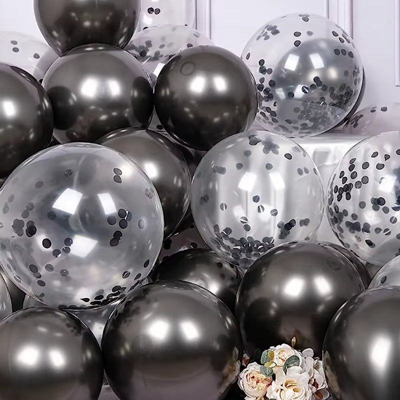 10Pcs 12Inch Pink Balloons Confetti Chrome Metallic Latex Balloon Christmas Baby Shower Birthday Wedding Party Decorations