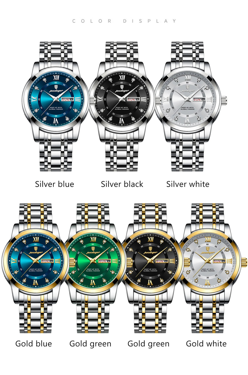 Fashion Casual Men Watch Leather Waterproof Luminous Quartz Watches Stainless Steel Strap Calendar Watch for Men