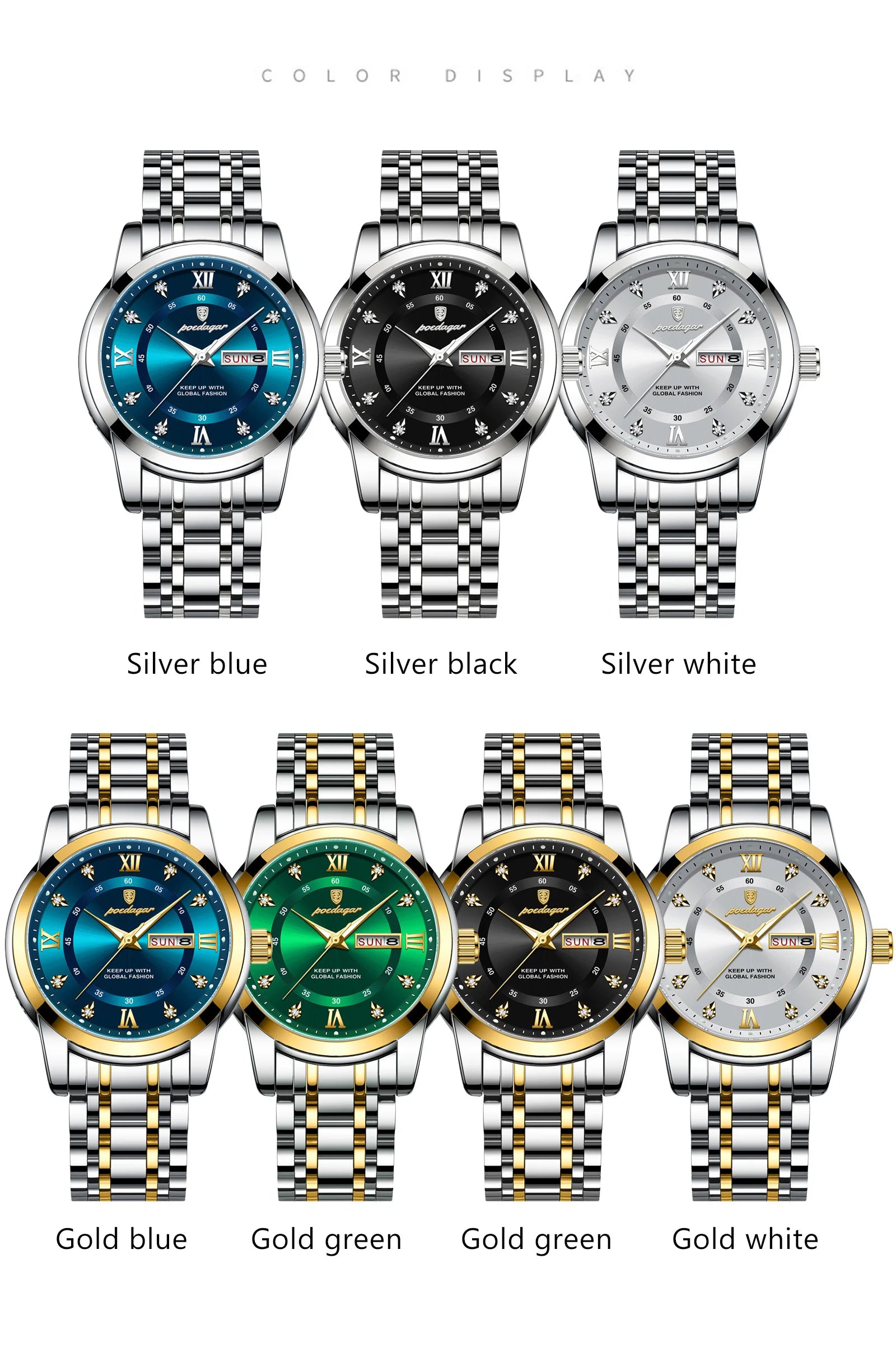 Fashion Casual Men Watch Leather Waterproof Luminous Quartz Watches Stainless Steel Strap Calendar Watch for Men