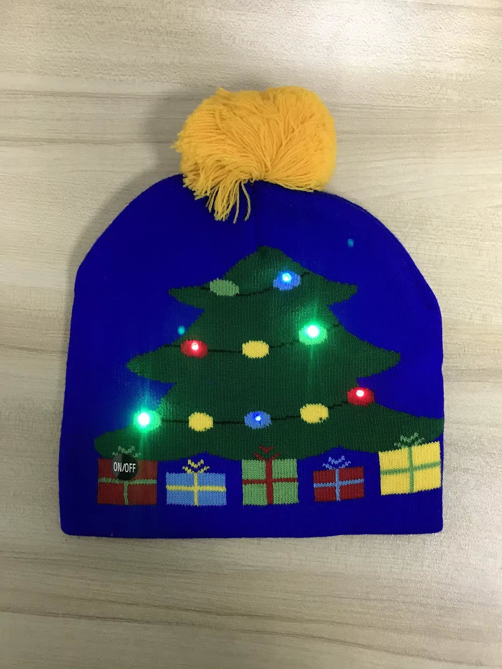 ON SALE! 2024 New Year LED Knitted Christmas Hat Beanie Light up Illuminate Warm Hat for Kids Adults New Year Christmas Decor