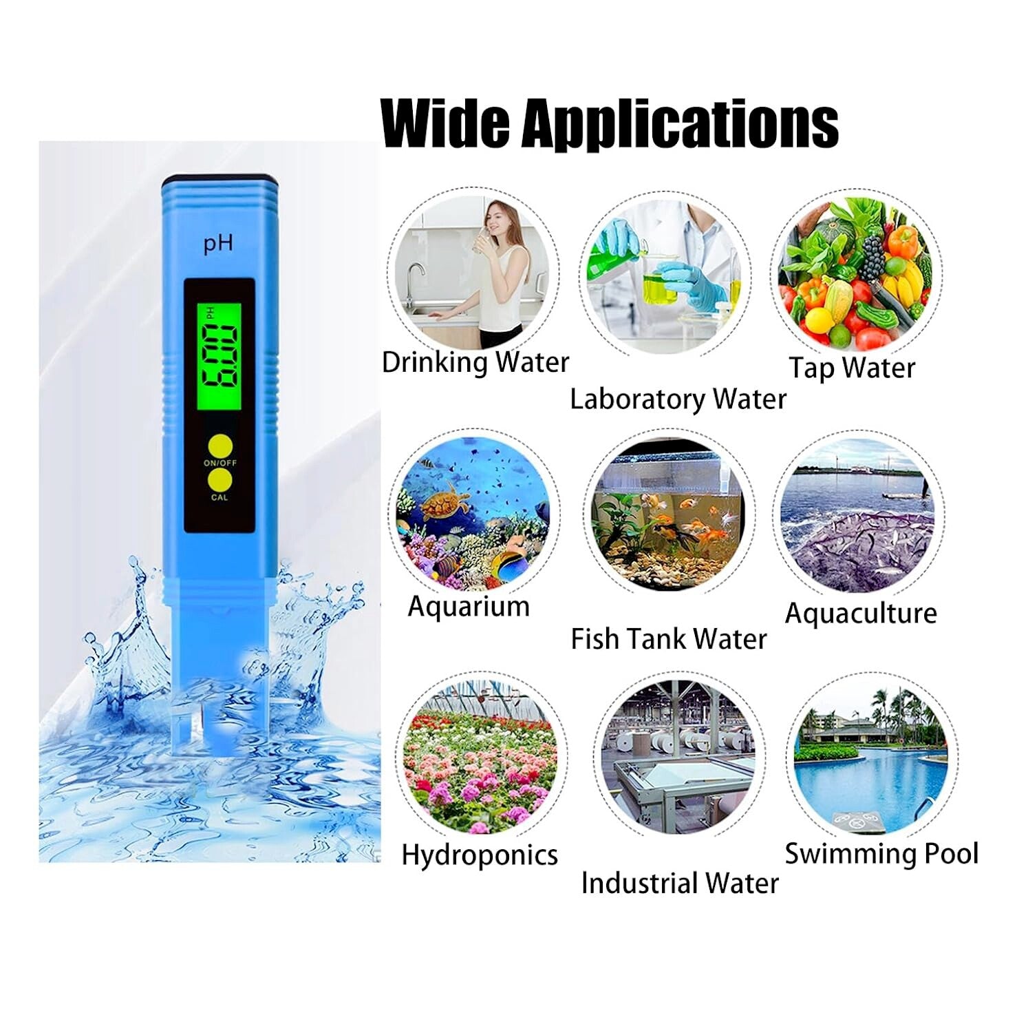 PH TDS Meter Digital Tester Pen Aquarium Pool Water Hydroponics Quality Monitor