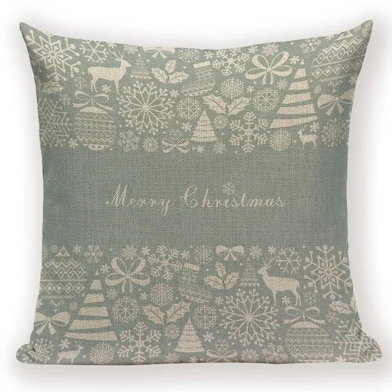 Merry Christmas Cartoon Santa Claus Deer Home Decor Pillows Covers Merry Christmas Gifts for the New Year Adornos De Navidad