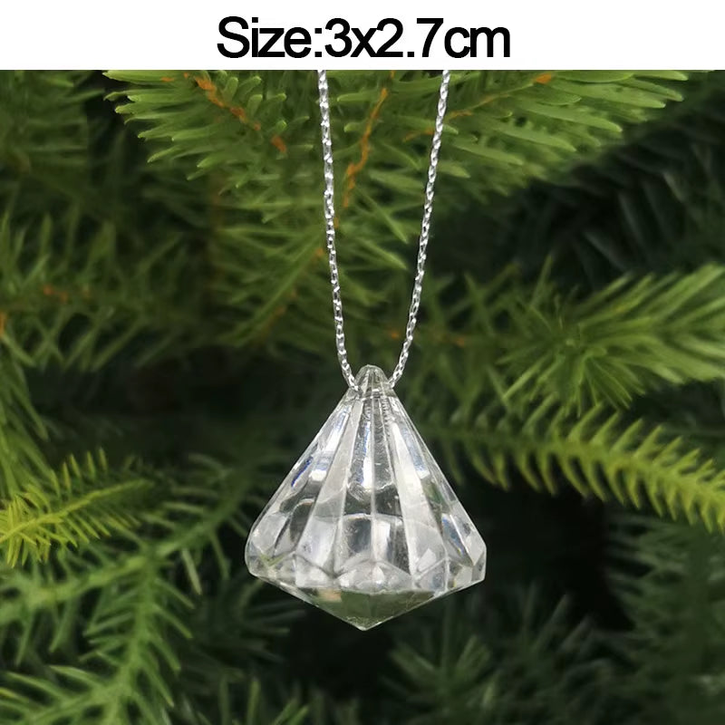 5Pcs Christmas Home Decorations Crystal Acrylic Ornaments Snowflake Elk Xmas Tree Hanging Pendants Navidad 2025 New Year Gift