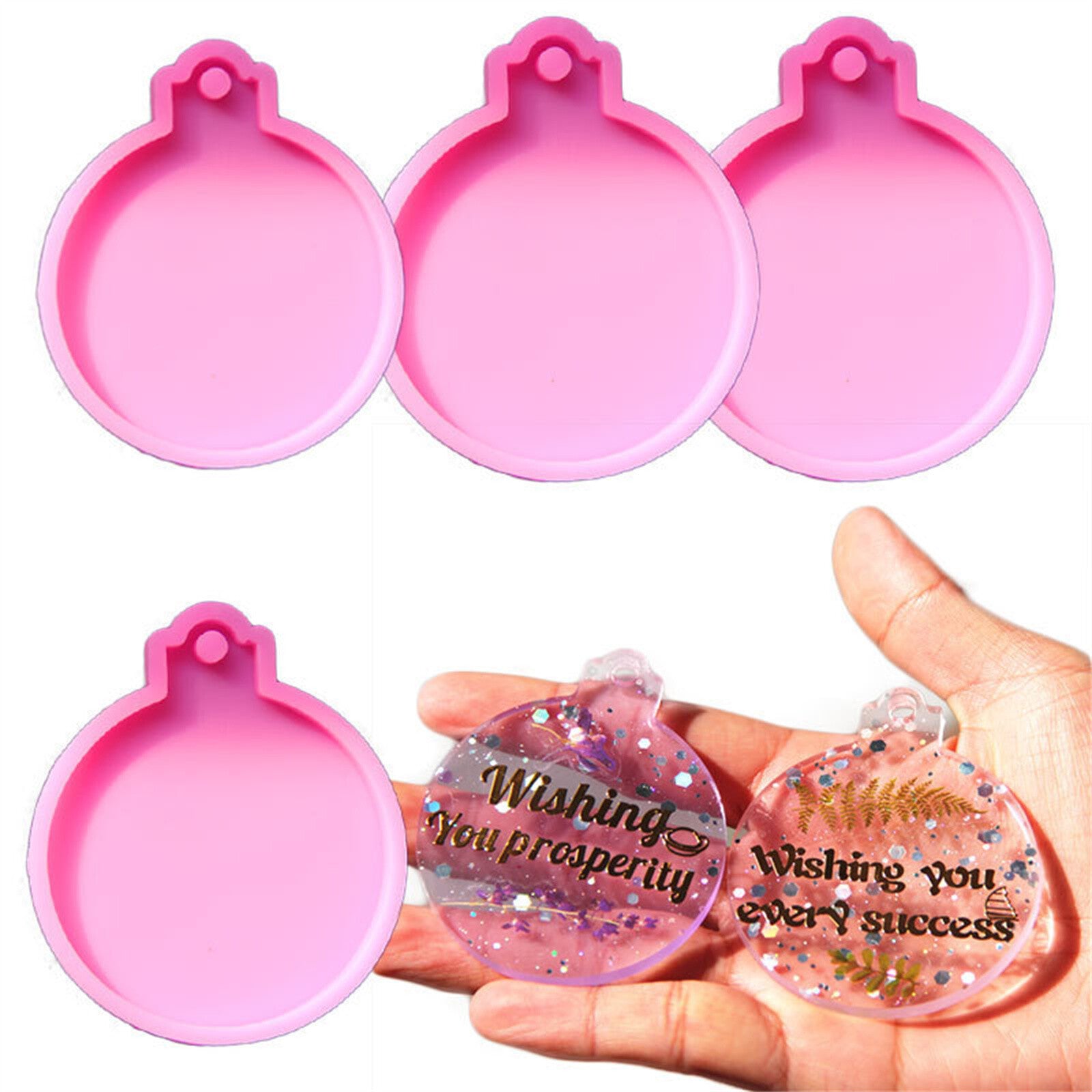 8PCS Christmas Bauble Silicone Mould Resin Mold Plain round Circle DIY Crafts AU