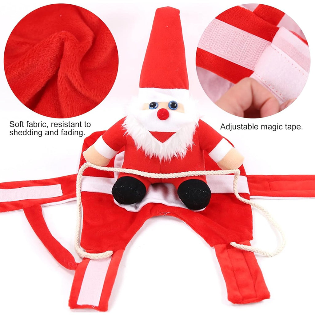 Christmas Santa Pet Costume Dog Cat Funny Riding Suits Holiday Outfit Wears Xmas