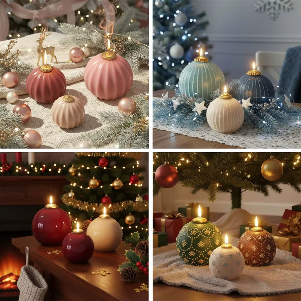 Nicole Christmas Baubles of Joy Candle Mold Christmas Silicone Mould DIY Handmade Xmas Home Decoration