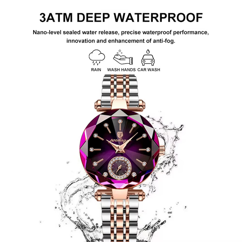Luxury Women's Wristwatch - Elegant Waterproof Stainless Steel Diamond Quartz Timepiece