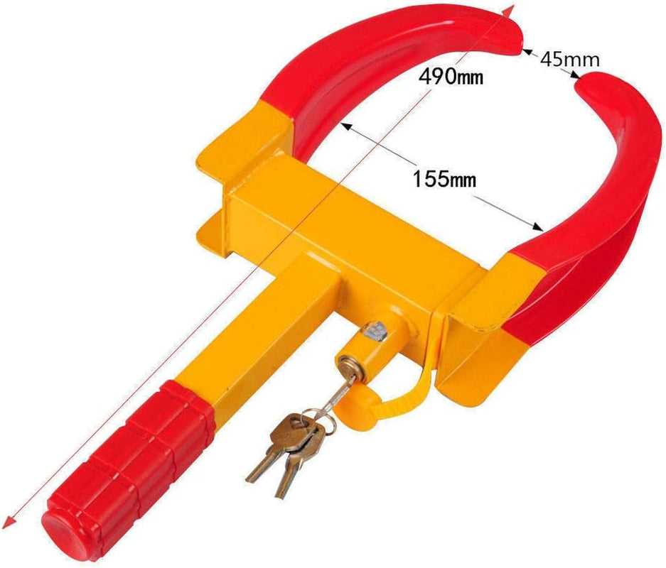 ® Heavy Duty Wheel Clamp Lock for Vehicle and Caravan Security with 2 Keys
