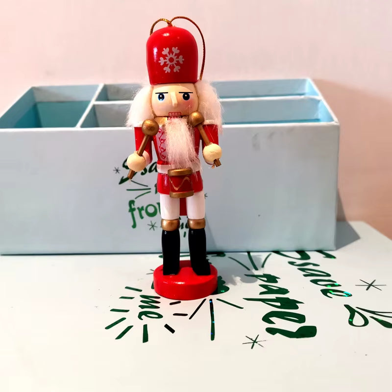 5/6Pcs Merry Christmas Decorations Kids Nutcracker Soldier Doll 12Cm Wooden Pendants New Year Ornaments for Navidad Xmas Tree