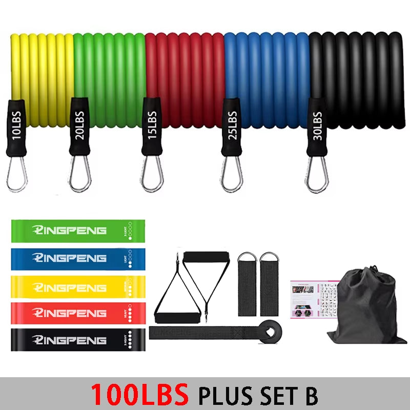 Professional Yoga and Pilates Resistance Band Training Set with Upgraded Elastic Bars