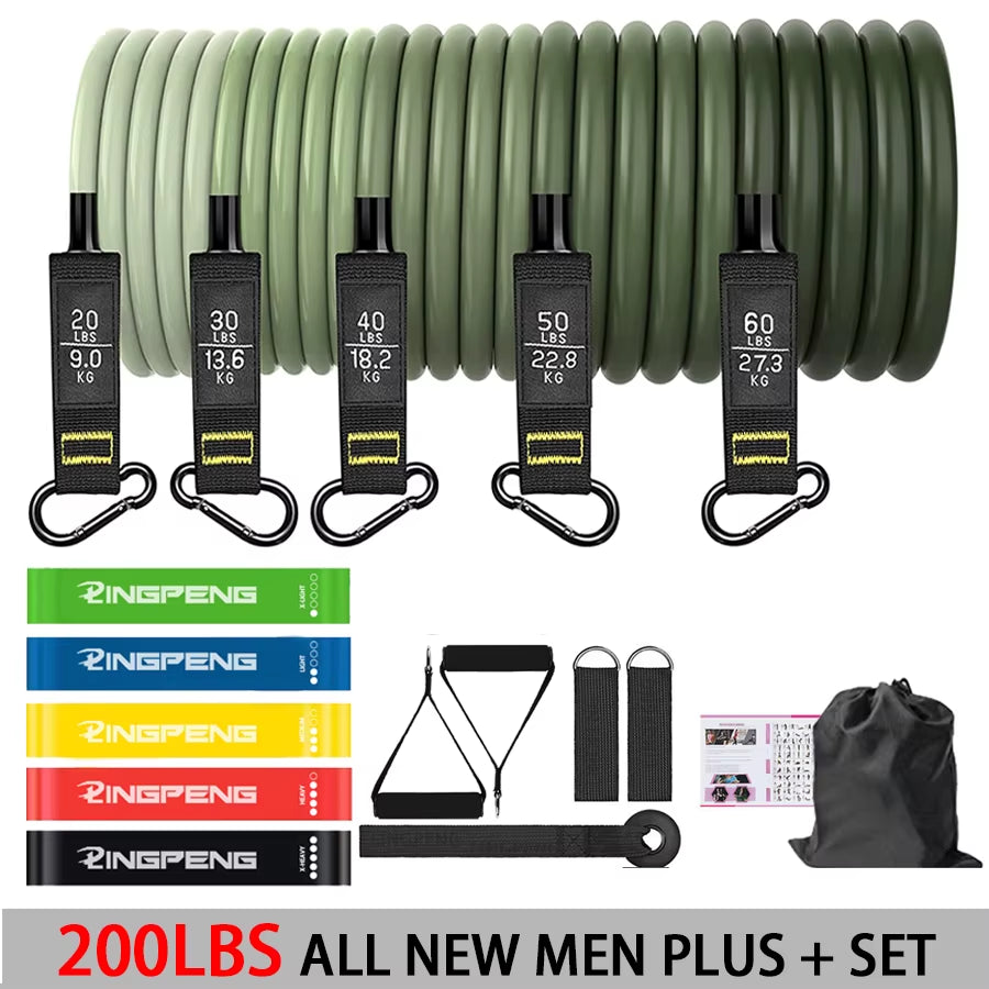 Professional Yoga and Pilates Resistance Band Training Set with Upgraded Elastic Bars