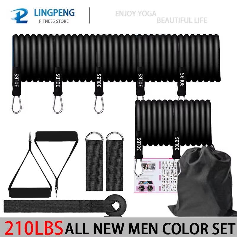 Professional Yoga and Pilates Resistance Band Training Set with Upgraded Elastic Bars