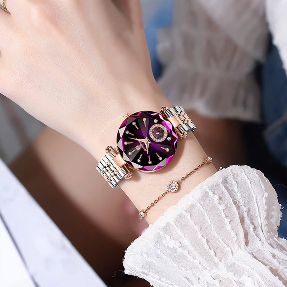 Luxury Women's Wristwatch - Elegant Waterproof Stainless Steel Diamond Quartz Timepiece